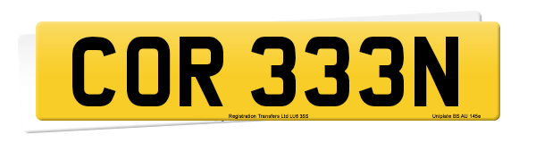 Registration number COR 333N